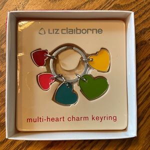 Vintage Liz Claiborne multi-heart keyring